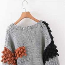 Wild Handmade Colorful Loose Knitted Cardigan Sweater